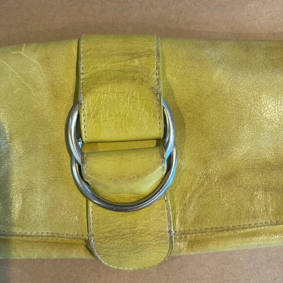 HOBO International Green Leather Envelope Foldover Zip Clutch - Picture 10 of 11